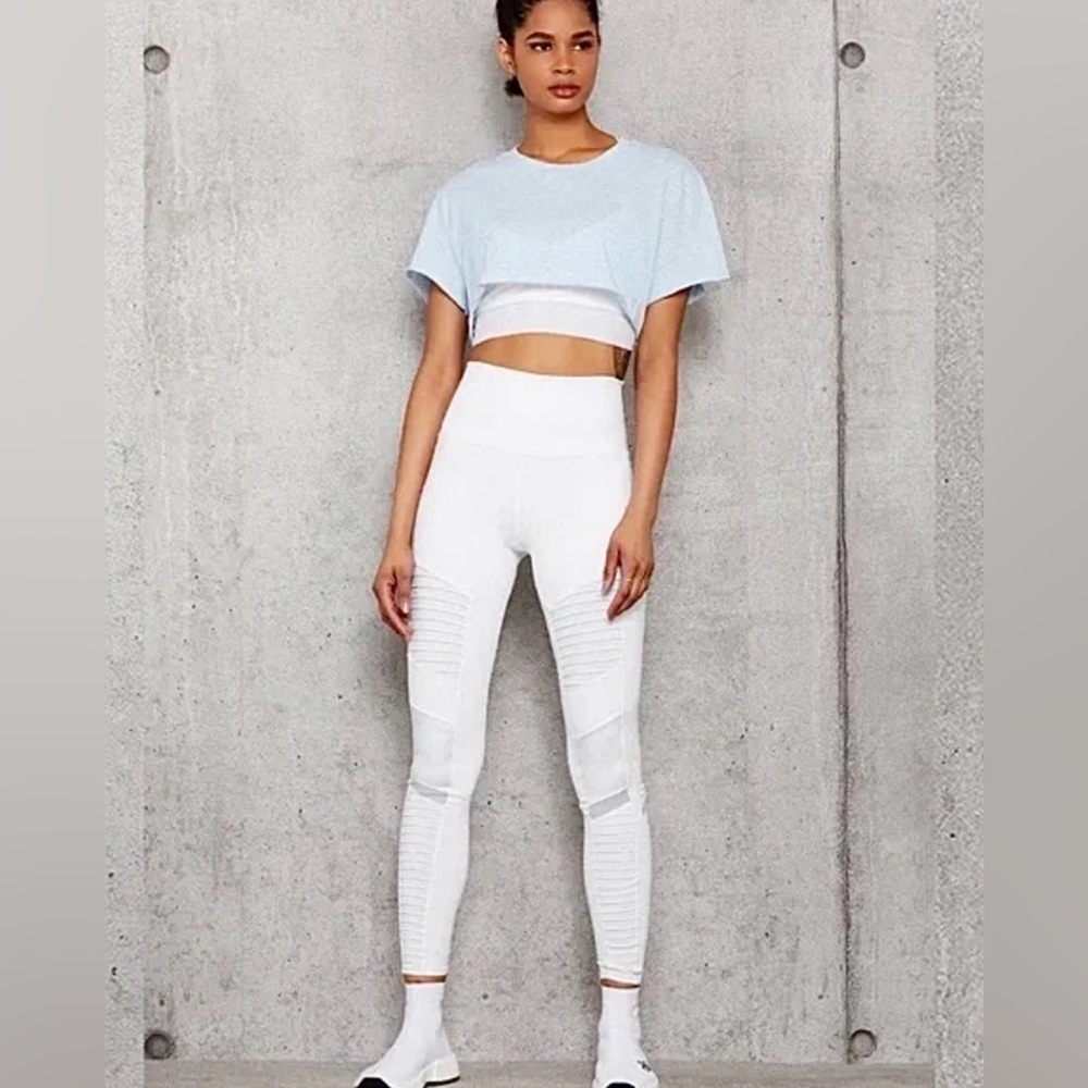 ALO Yoga| High Waist Moto Legging (White)